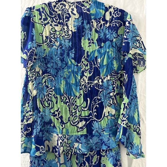 Sherri Martin Womens Sz 10 Blue 2-pc Long Dress & Jacket Floral Fairy‎ Cottage - Picture 13 of 16